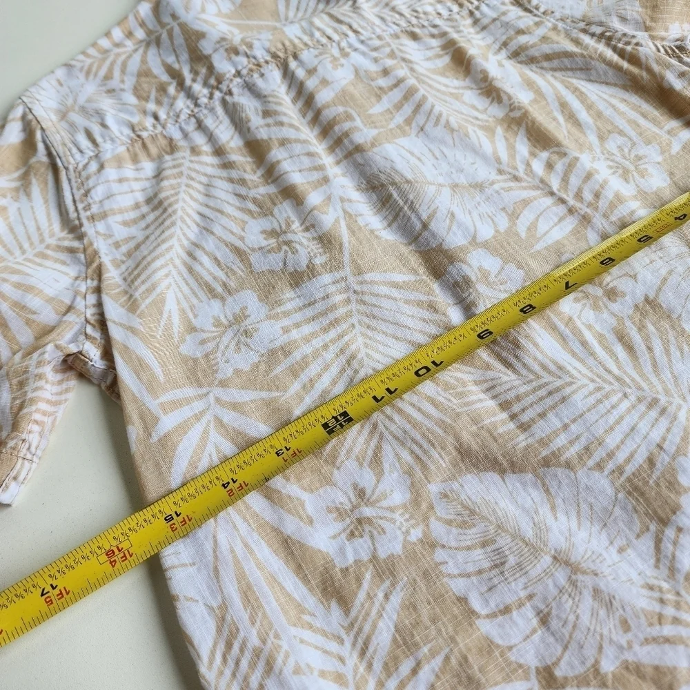Lot of 2 PLACE H&M Casual Shirts Button Down Cotton Beige Tan Hawaii Sz 7- 8 K